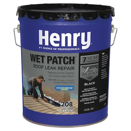 Wet Patch Henry Smooth Black Asphalt All-Weather Roof Cement 4-3/4 gal HE208071
